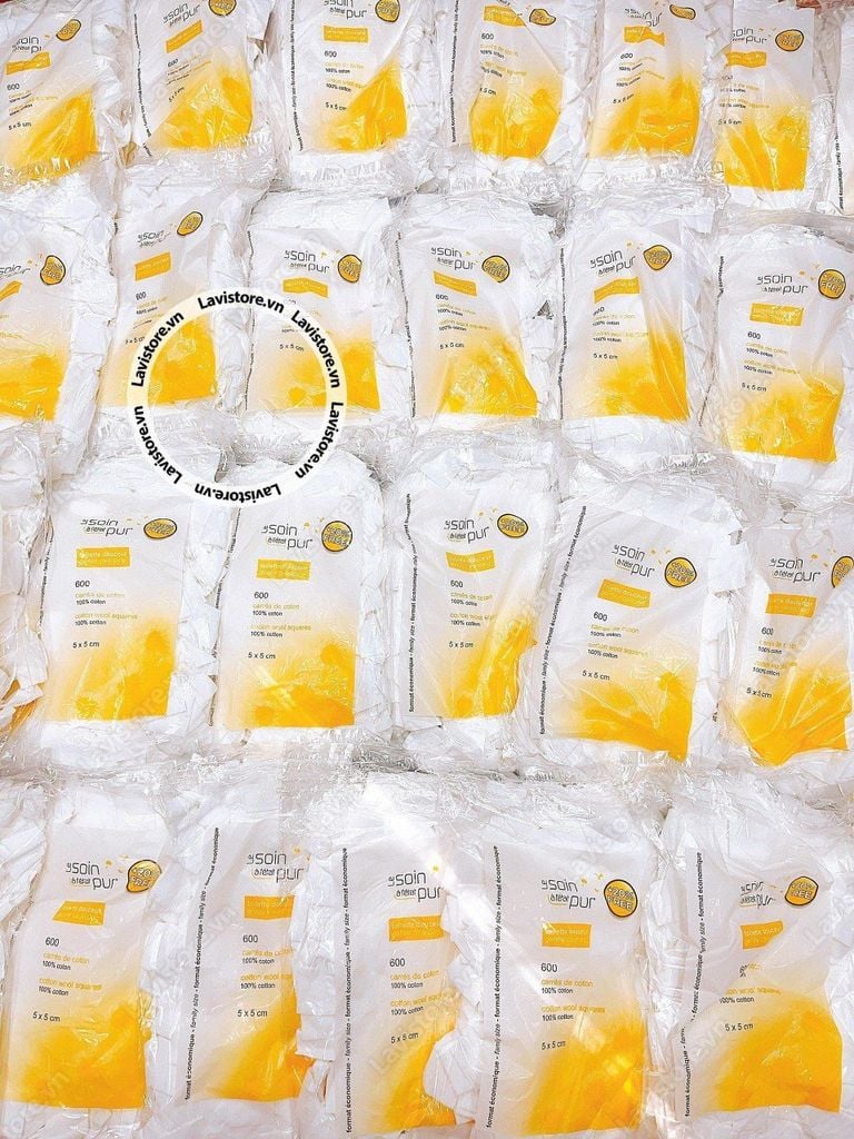 (09/2028) Bông tẩy trang Pháp Tetra 600 miếng