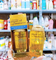 (11/2024) Dầu dưỡng tóc OGX Argan Oil Of Morocco Extra Penetrating Oil 100ml - XANH ĐẬM (tóc khô,xơ,rối)