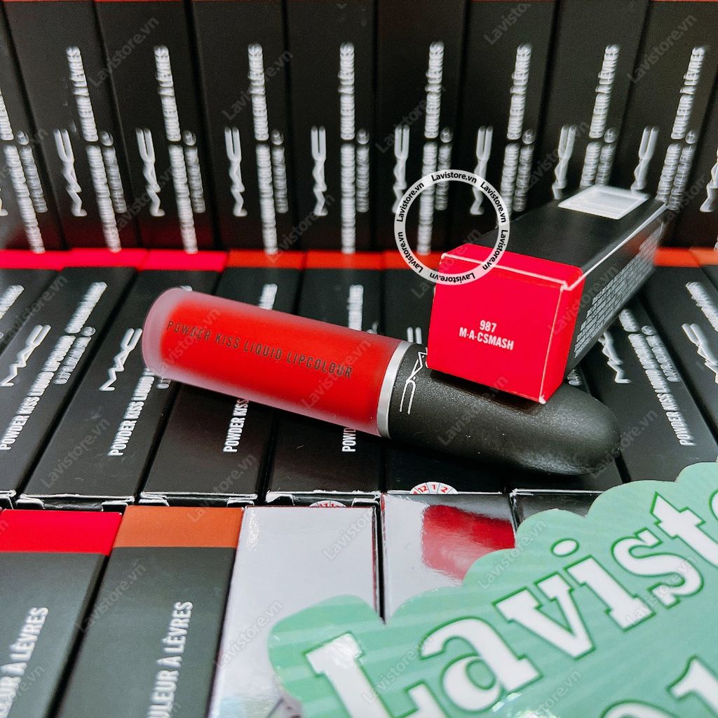 (02/2026) Son kem MAC Powder Kiss Liquid #979 IMPULSIVE (Cam nâu đào)