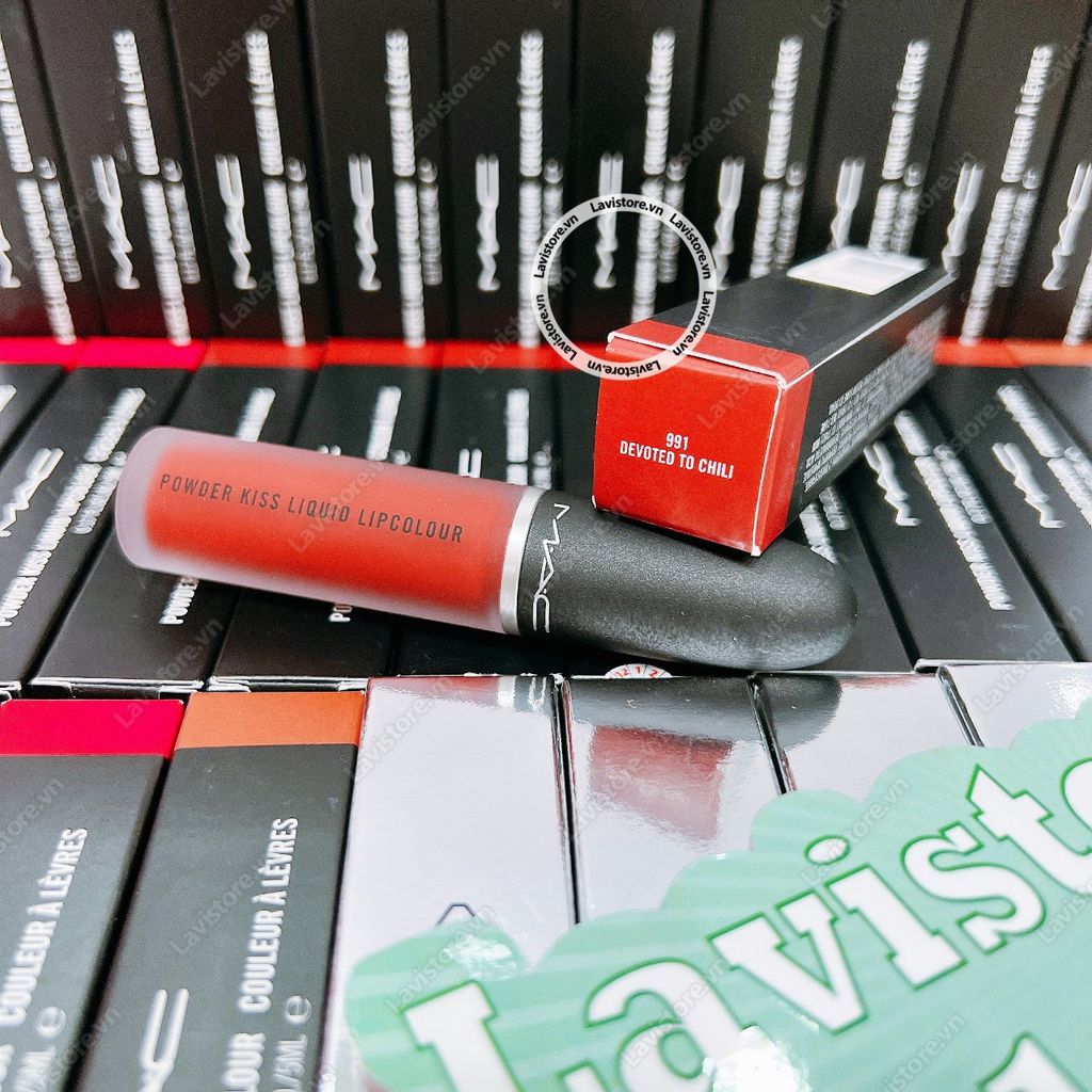 (02/2026) Son kem MAC Powder Kiss Liquid #979 IMPULSIVE (Cam nâu đào)