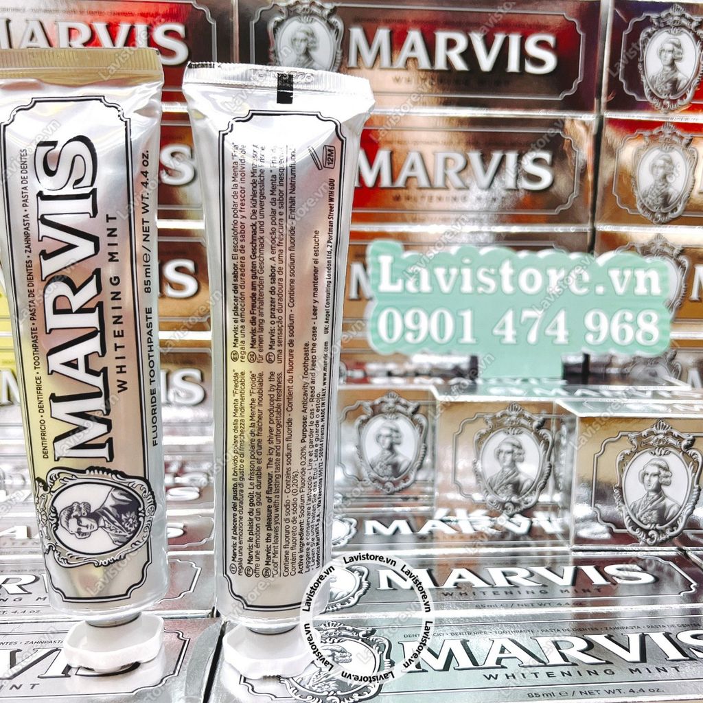 (09/2026) KĐR MARVIS Whitening Mint 85ml (MÀU BẠC)