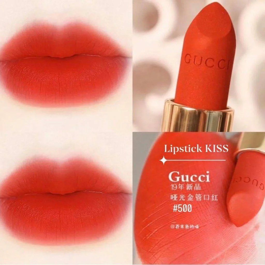 (07/2025) Son thỏi GUCCI Rouge à Lèvres Mat Matte Lipstick  - Màu #502 Eadie Scarlet (Đỏ hồng)