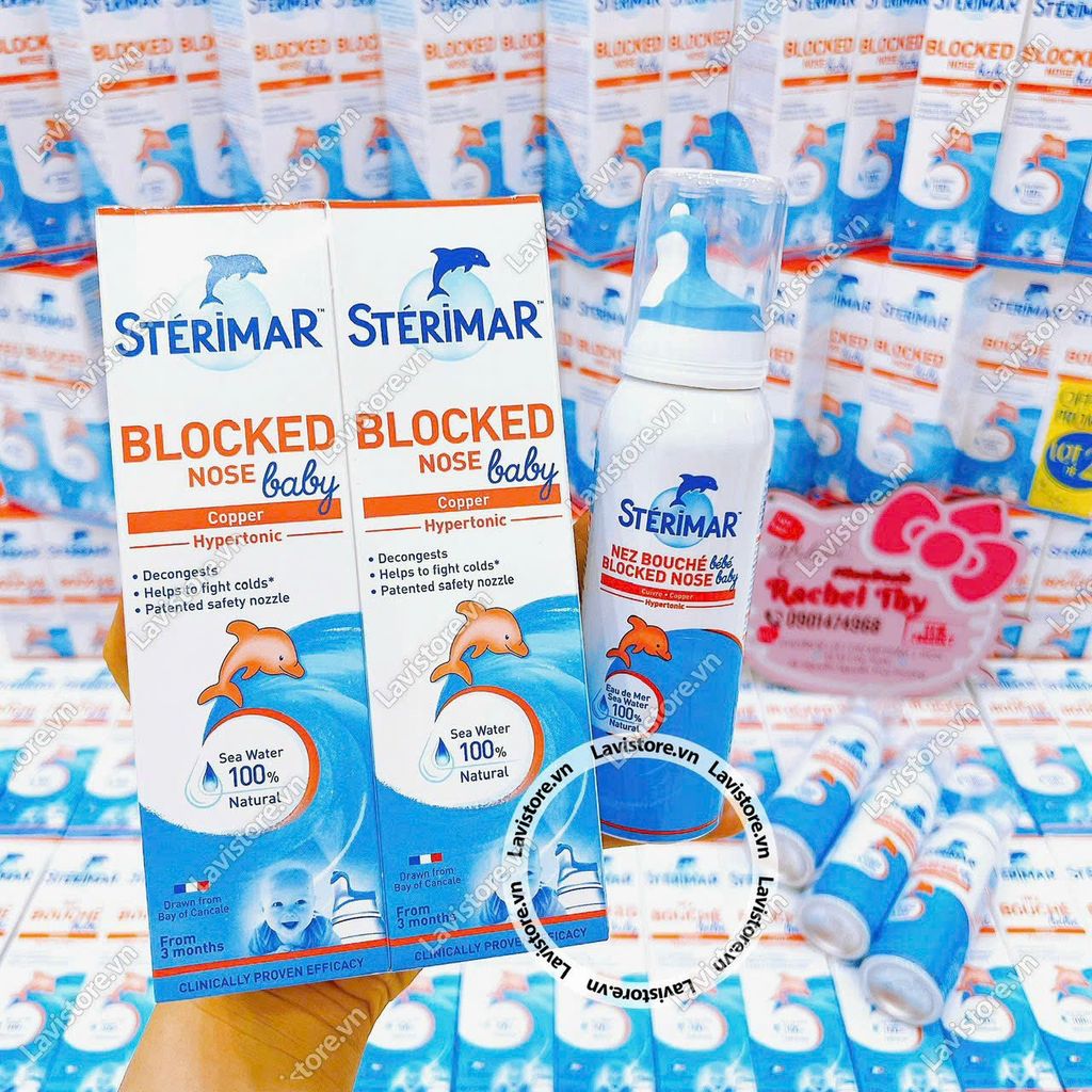 (02/2025) Xịt cá heo STERIMAR baby DECONGESTION 100ml - MÀU CAM