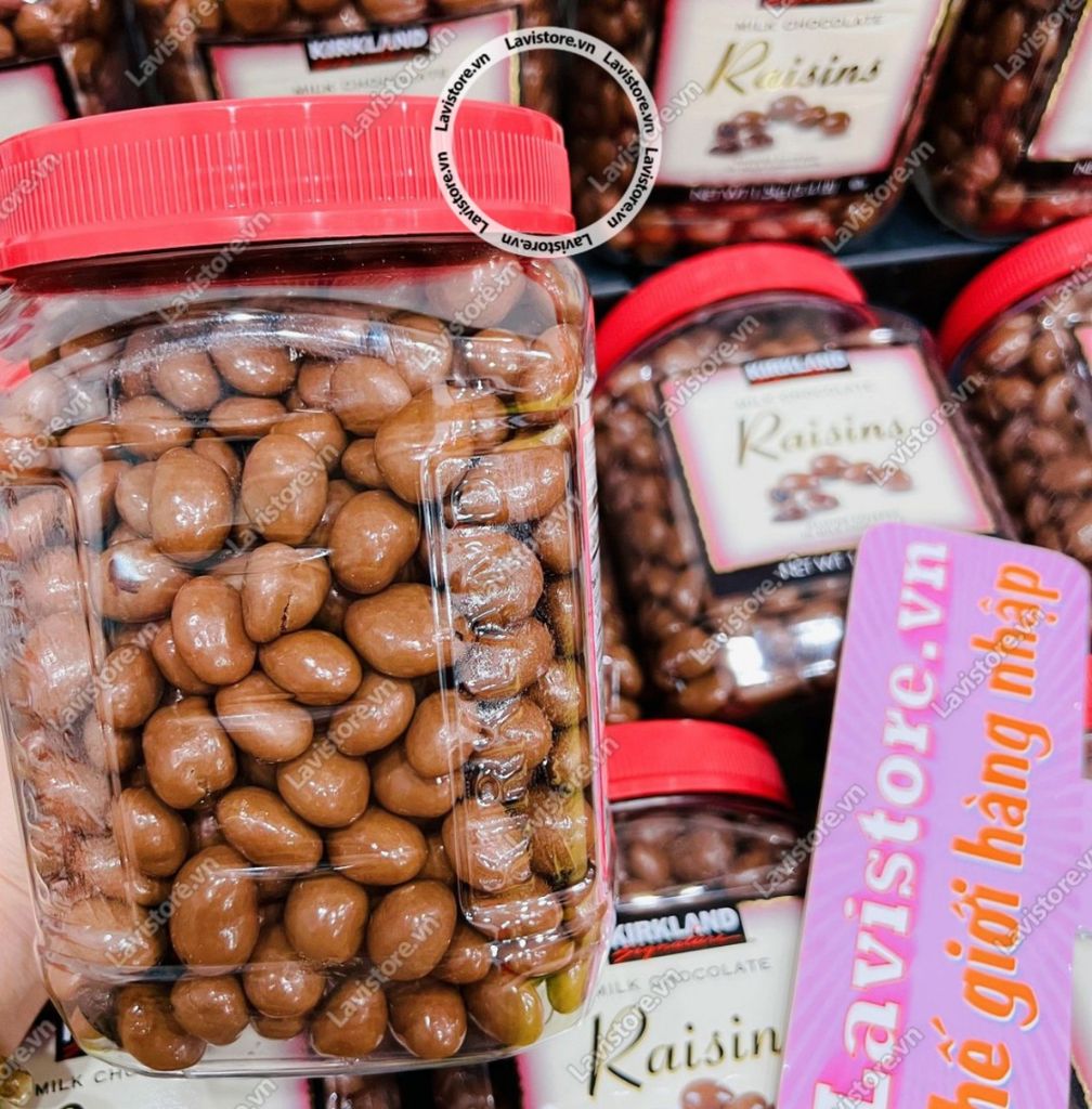 (7/2024) Socola bọc nho khô Raisins Kirkland 1.5kg