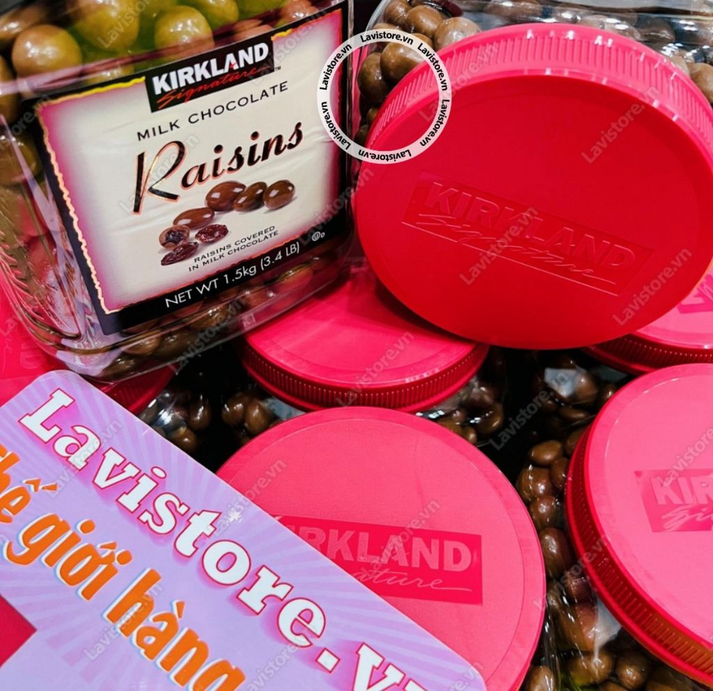 (7/2024) Socola bọc nho khô Raisins Kirkland 1.5kg