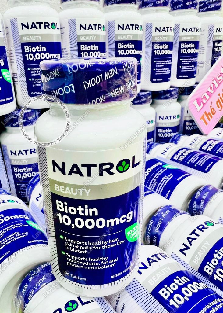 (07/2025)(MẪU MỚI) Viên uống Biotin Beauty 10.000mcg Natrol 100v