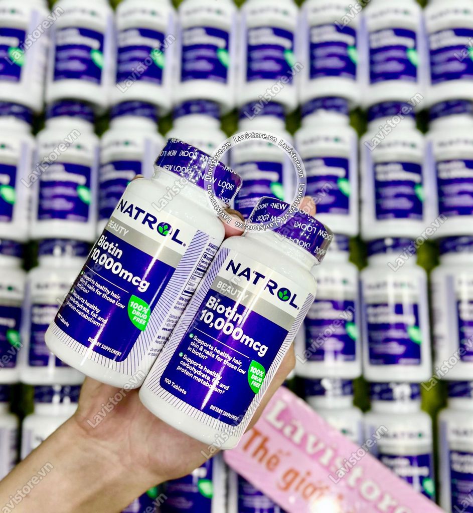 (07/2025)(MẪU MỚI) Viên uống Biotin Beauty 10.000mcg Natrol 100v