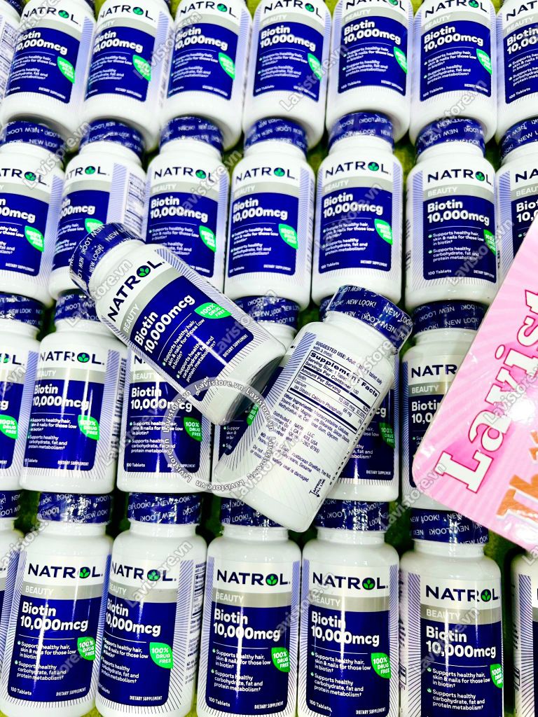 (07/2025)(MẪU MỚI) Viên uống Biotin Beauty 10.000mcg Natrol 100v
