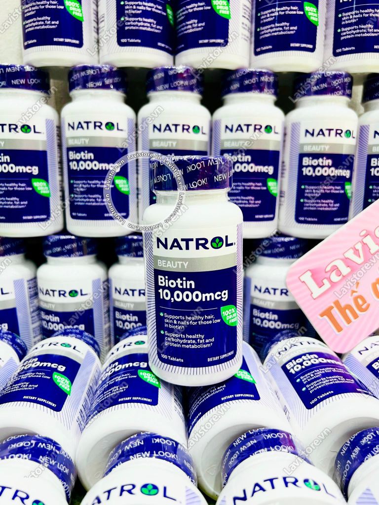 (07/2025)(MẪU MỚI) Viên uống Biotin Beauty 10.000mcg Natrol 100v