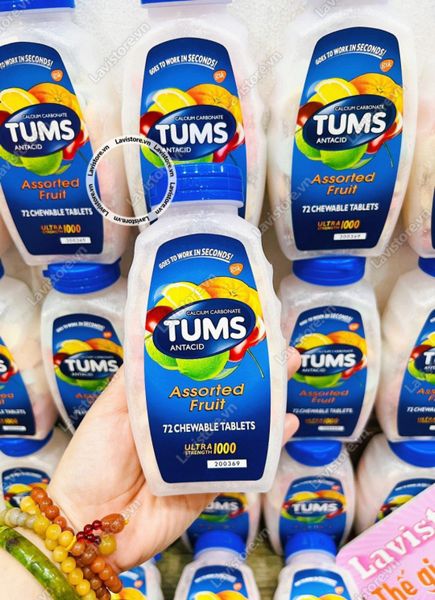 (2025) ASSORTED BERRIES - Viên nhai dạ dày TUMS Extra 750mg 100v