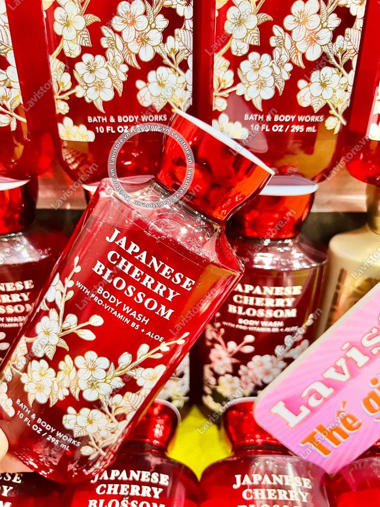 (08/2026) (NẮP ĐỎ) Sữa tắm B&BW Cherry Blossom Body wash 295ml