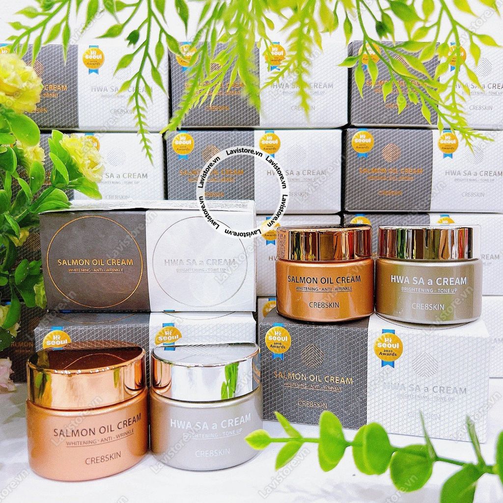 (02/26) Set kem dưỡng cá hồi Salmon Cre8Skin Mini ngày và đêm (2 hũ * 20gr)