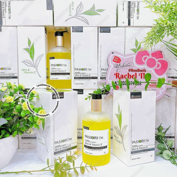 (07/2025) Sữa tắm Pasiori Mint & Vitamin e ( Hương Green Tea)(có tem phụ)
