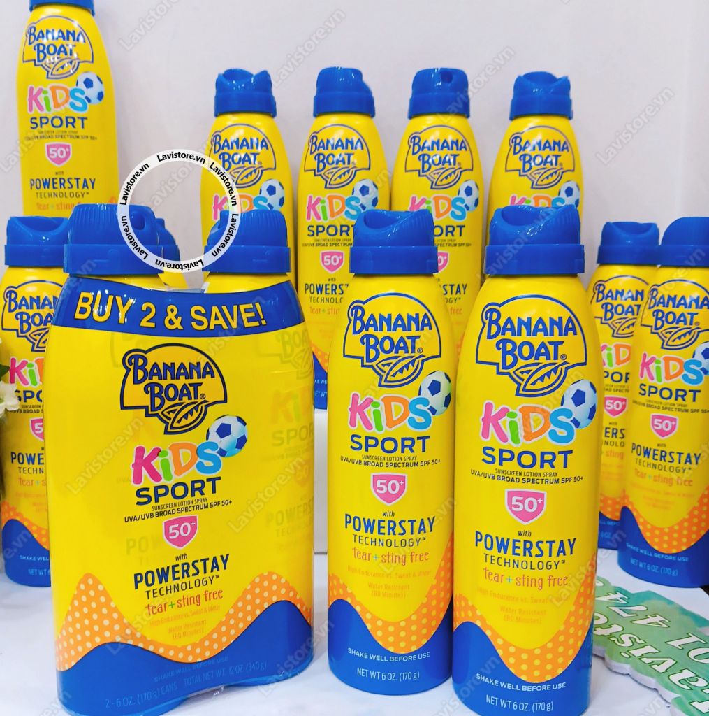 (02-04/2026) Xịt chống nắng cho bé BANANA BOAT Kids Sport SPF 50+