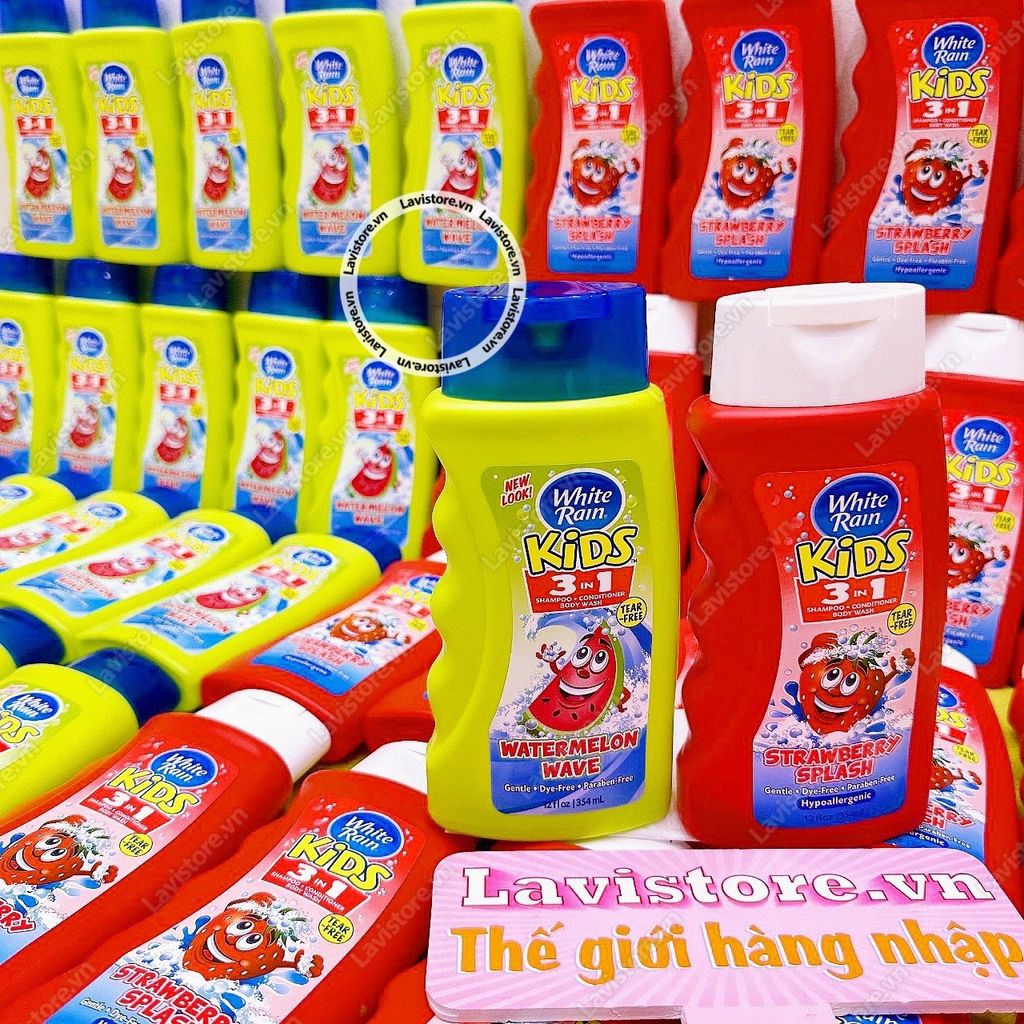 (11/2025) Sữa tắm gội White Rain Kids 3in1 354ml Mỹ - DƯA HẤU (Xanh lá)