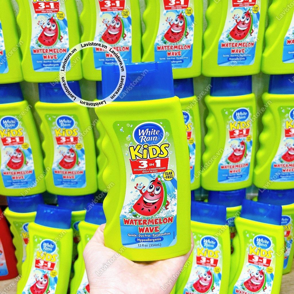 (11/2025) Sữa tắm gội White Rain Kids 3in1 354ml Mỹ - DƯA HẤU (Xanh lá)