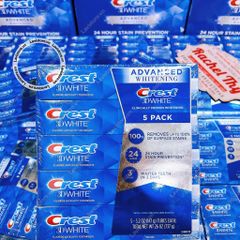 Set 5 Tuýp Kem đánh răng Crest 3D WHITE ADVANCED WHITENING 147g