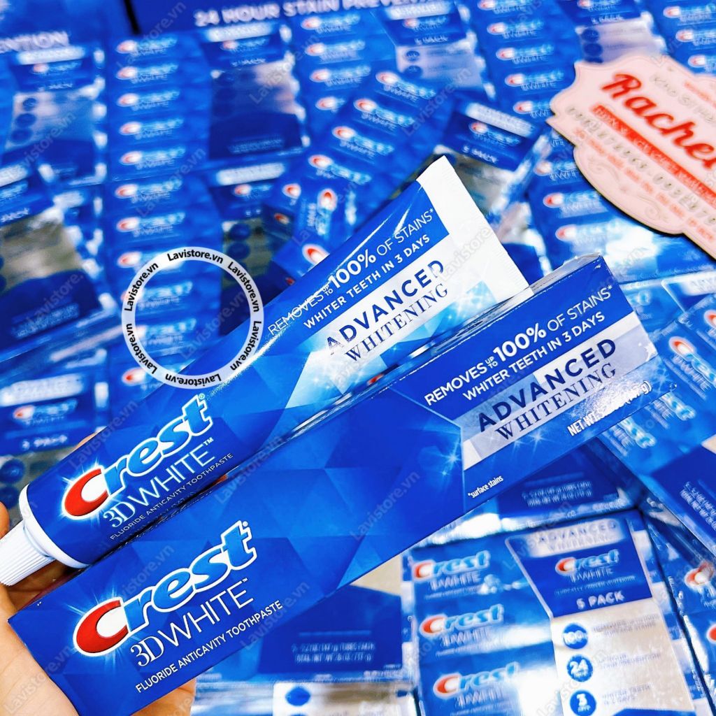 Set 5 Tuýp Kem đánh răng Crest 3D WHITE ADVANCED WHITENING 147g