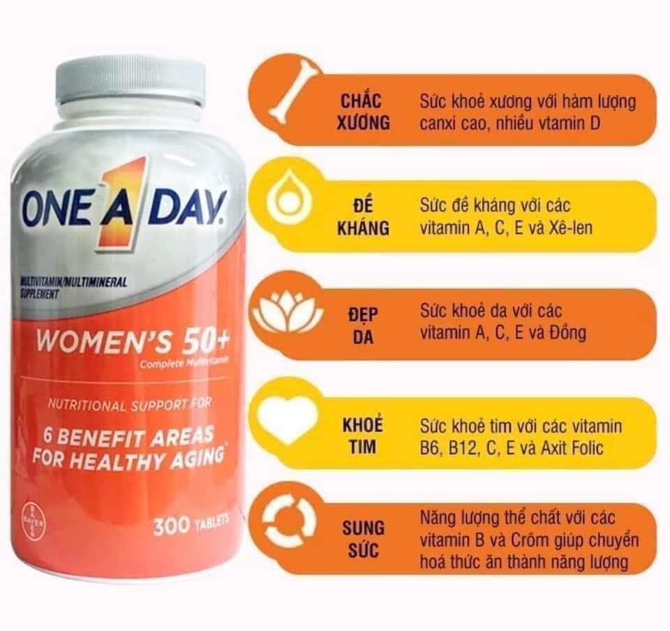 (06- 09/2025) One A Day for Women 50+ 300v MẪU MỚI