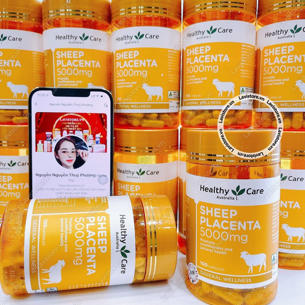 (02/2026) Nhau thai cừu Sheep Placenta 5000mg Healthy Care 100v
