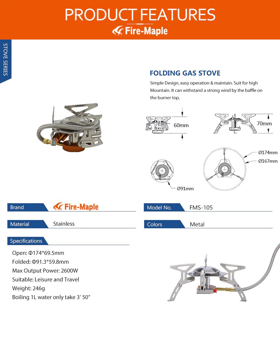  BẾP GAS DÃ NGOẠI FIRE MAPLE FMS-105 