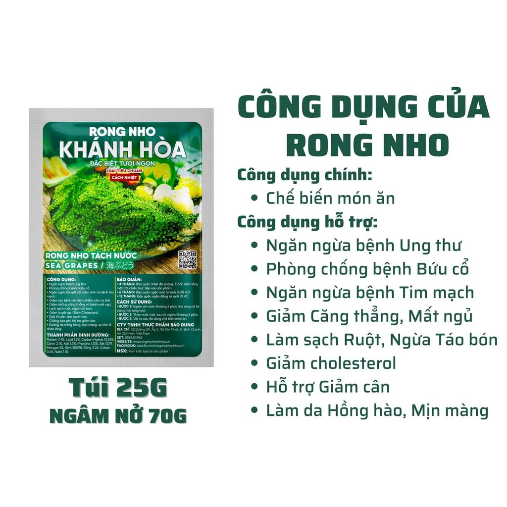 Rong Nho Tách Nước Khánh Hòa | 25G