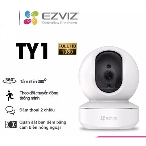 CAMERA EZVIZ TY1 2MP&4MP - CAMERA QUAY QUÉT KẾT NỐI WIFI THÔNG MINH - HÀNG CHÍNH HÃNG