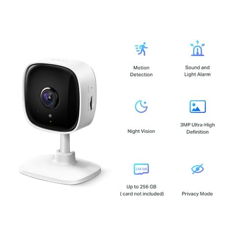 Camera Wifi An Ninh TPlink Tapo C110 - Độ phân giải cao - Màn hình đêm rõ nét - Tích hợp âm thanh và đèn báo động