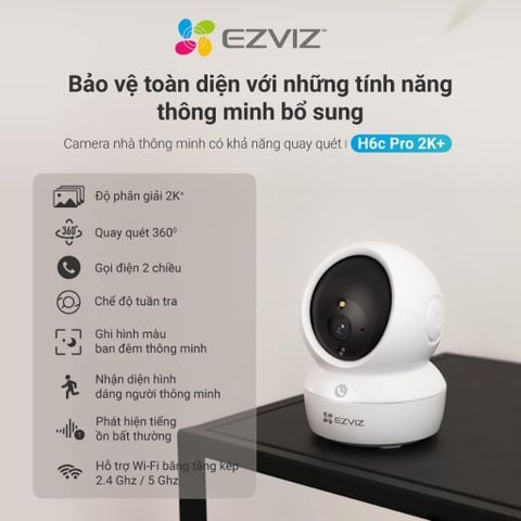 Camera wifi ezviz H6c Pro 4M xoay 360 độ , gọi video call , có màu ban đêm
