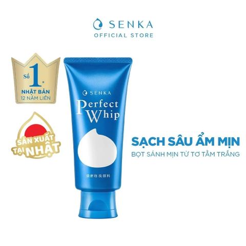 [HÀNG TẶNG] Sữa Rửa Mặt Làm Sạch Chiết Xuất Tơ Tằm Trắng Senka Perfect Whip 120g