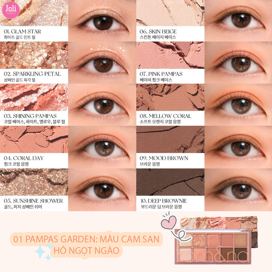 Bảng Phấn Mắt 10 Màu Romand Better Than Eye Palette