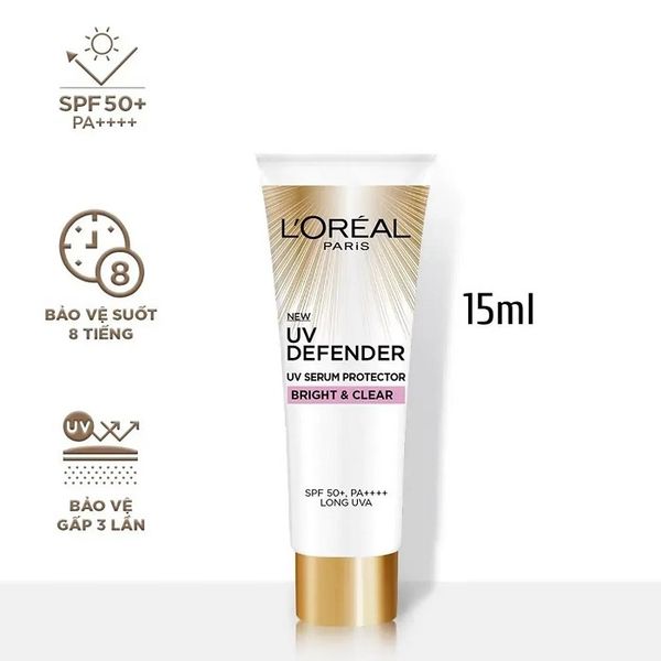 Kem Chống Nắng Nâng Tông Giảm Thâm Loreal UV Defender Bright & Clear SPF 50+ PA ++++ 15ml