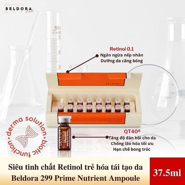 Siêu Tinh Chất Beldora 299 Retinol Trẻ Hoá Da 2.5mlx15 Prime Nutrient Ampoule