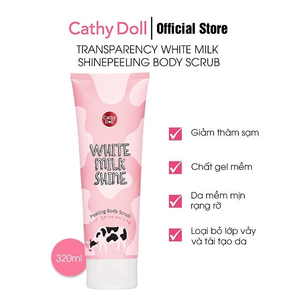 Tẩy Tế Bào Chết Sữa Bò Cathy Doll White Milk Shine Peeling Body Scrub 320ml