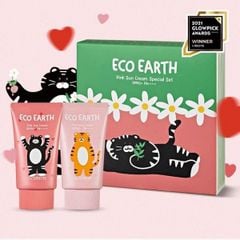 Set Kem Chống Nắng The Saem Eco Earth Pink Sun Cream SPF50+ PA++++ 50g