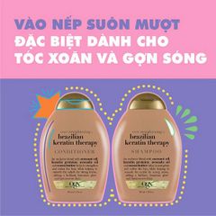 Dầu Gội Vào Nếp Suôn Mượt OGX Brazilian Keratin Therapy Shampoo 385ml