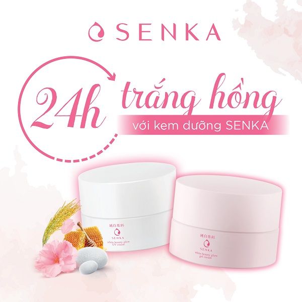Kem Dưỡng Trắng Da Giảm Thâm Nám Ban Đêm Senka White Beauty Glow Gel Cream 50g