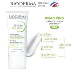 Kem Dưỡng Ẩm Cho Da Mụn Nhạy Cảm Bioderma Sébium Sensitive 30ml