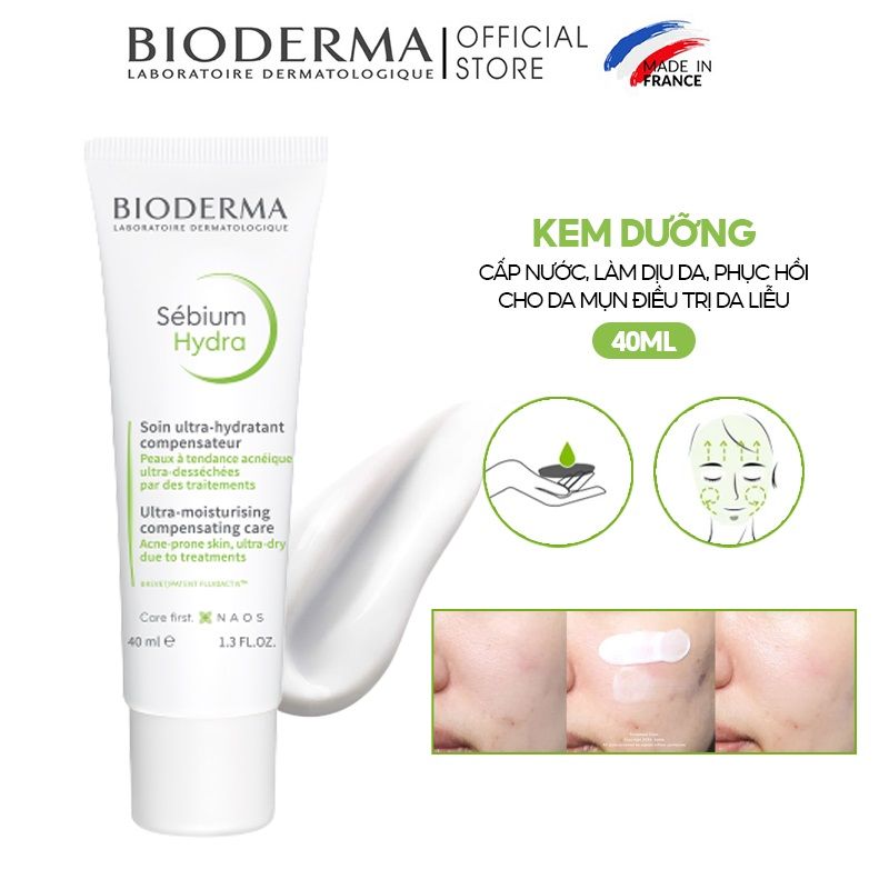 Kem Dưỡng Ẩm Cấp Nước Cho Da Khô Mụn Bioderma Sébium Hydra 40ml