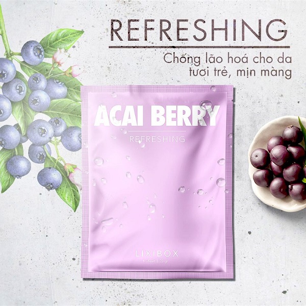 Mặt Nạ Giấy Lixibox Daily Facial Mask Sheet Dưỡng Ẩm Da Acai BerryMặt Nạ  Giấy Lixibox Daily Facial Mask Sheet Dưỡng Ẩm Da Acai Berry – JOLI COSMETIC