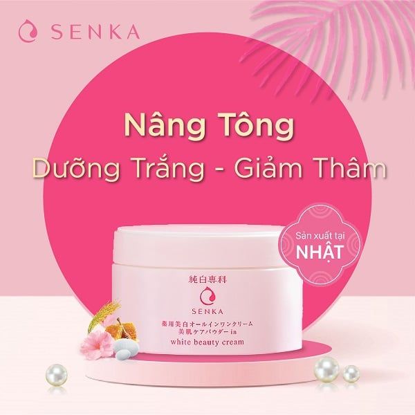 Kem Dưỡng Trắng Da Giảm Thâm Nám Ban Đêm Senka White Beauty Glow Gel Cream 50g