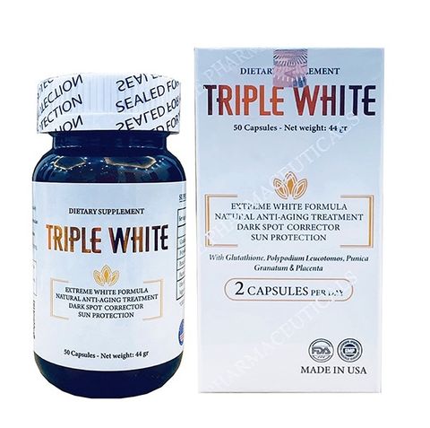 Viên Uống Chống Nắng Trắng Da Giảm Thâm Nám Triple White Glutathione 50 Viên