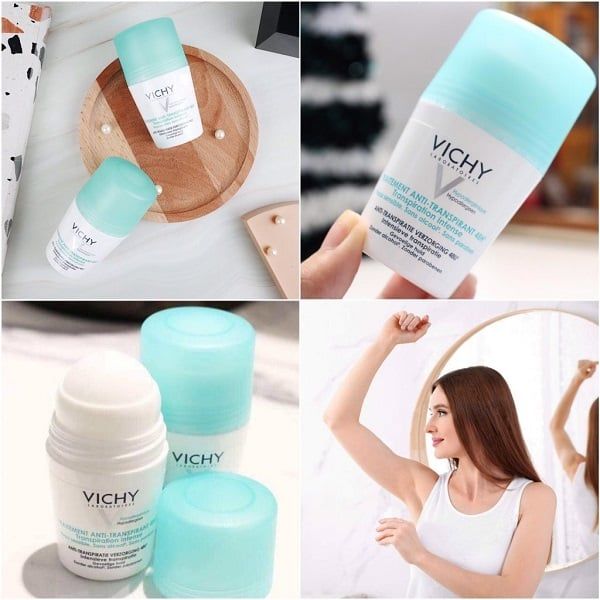 Lăn Khử Mùi Ngăn Mồ Hôi Giữ Khô Thoáng Suốt 48H Vichy Traitement Anti Transpirant 50ml