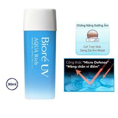Gel Chống Nắng Dưỡng Ẩm Biore UV Aqua Rich Watery Gel SPF50+ PA++++ 90ml