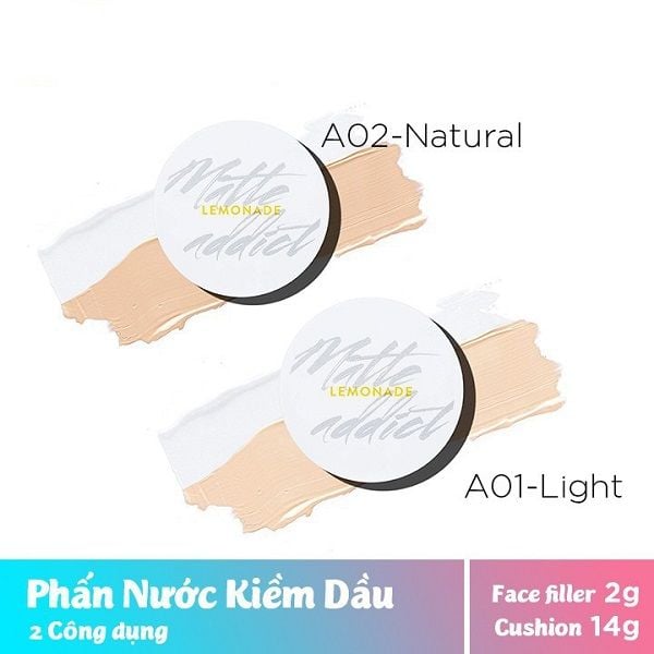 Phấn Nước Kiềm Dầu Lemonade Matte Addict Dual Cushion SPF50+ PA+++