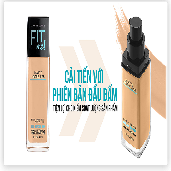 Kem Nền Kiềm Dầu Chống Nắng Maybelline Fit Me Matte Poreless Foundation SPF22 30ml