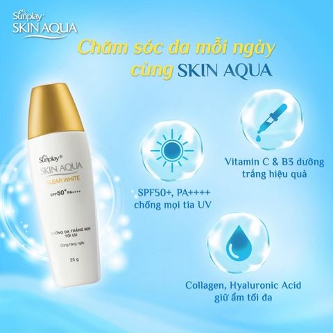 Sữa Chống Nắng Dưỡng Da Sáng Mịn Sunplay Skin Aqua Clear White SPF50+ PA++++ 25g