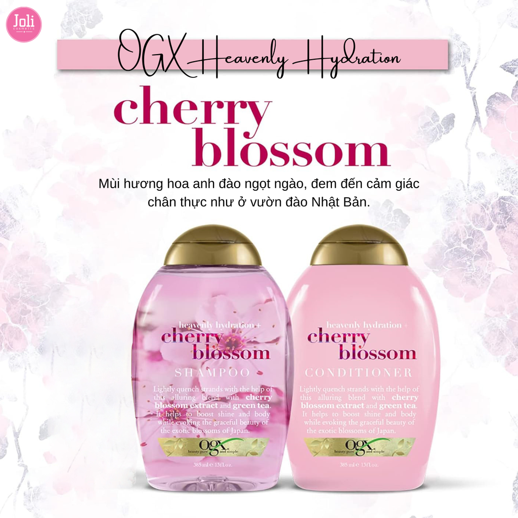 Dầu Xả Cấp Ẩm Cho Tóc OGX Heavenly Hydration + Cherry Blossom Conditioner 385ml