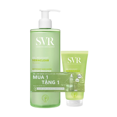 [COMBO] Gel Rửa Mặt Cho Da Dầu SVR Sebiaclear Gel Moussant 400ml + Tặng Gel Rửa Mặt SVR Sebiaclear Gel Moussant 55ml