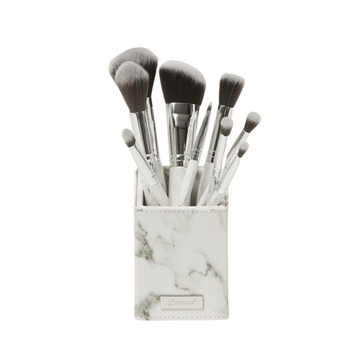 Bộ Cọ Trang Điểm 9 Cây BH Cosmetics White Marble Brush Set With Angeled Brush Holder